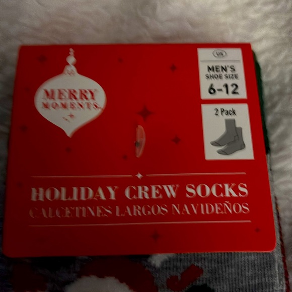 2 Pair X 2 = 4 pair Holiday Theme Crew Socks Men’s 6-12 nwt - Picture 2 of 6
